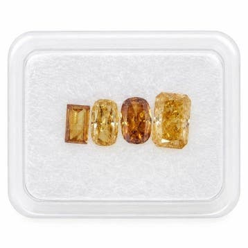 Zonder minimumprijs - 4 pcs Diamant (Natuurlijk gekleurd) -, Nieuw
