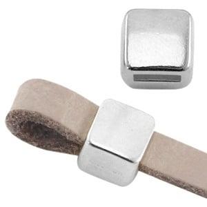 DQ metaal schuiver vierkant Ø5.2x4.2mm Antiek Zilver nikk.., Ophalen of Verzenden, Nieuw, Overige typen