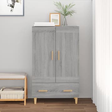 vidaXL buffetkast 70x31x115 cm bewerkt hout grijs sonoma, Huis en Inrichting, Kasten | Buffetkasten, Verzenden, 100 tot 150 cm