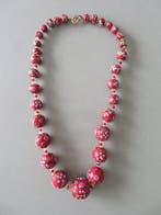 Halsketting - 1930,s Murano Fiorato Weddingcake beads