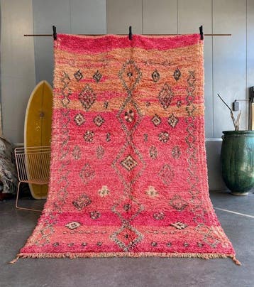 Roze Berber Marokkaans Boujad Tapijt - Vloerkleed - 320 cm -, Nieuw