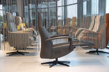 Gealux relaxfauteuil Twinz 622 Leer Antraciet 3 motoren+accu, Ophalen of Verzenden, Nieuw, Leer, Design, modern