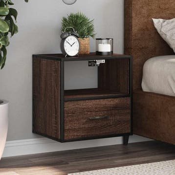 vidaXL Nachtkastje wandgemonteerd 40x31x39,5 cm bruin, Minder dan 45 cm, Verzenden, Nieuw, Minder dan 55 cm