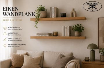 Eiken WANDPLANKEN met blinde bevestiging en ophang MAL, Nieuw