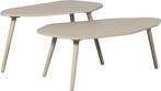 WOOOD Davina Bijzettafels - MDF/Hout - Dust/Beige - Set van, Verzenden, Nieuw