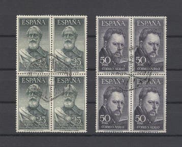 Spanje 1953 - Legazpi en Sorolla in een blok van vier -, Gestempeld