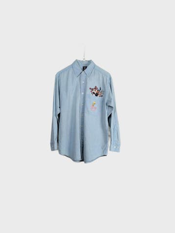 WARNER BROS. Casual overhemden Heren maat XS Blauw Vintage, Ophalen of Verzenden, Nieuw
