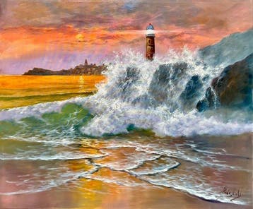 Mario Roig Vidal - 100 x 120 cm - Luz del Faro al Ocaso