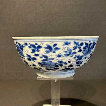 Kom - Porselein - Kangxi blauw wit kom