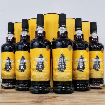 Sandeman - 10 years old Tawny - Porto - 6 Flessen (0.75, Nieuw