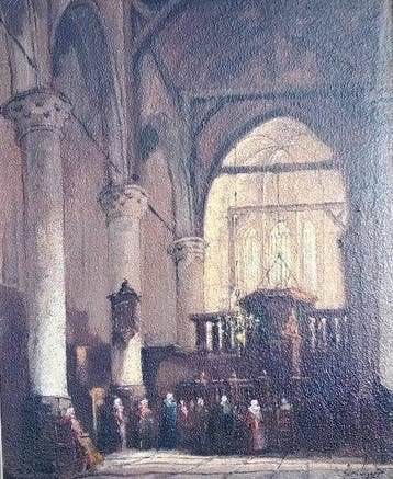 Adri Visser (1887-1969) - Kerk interieur