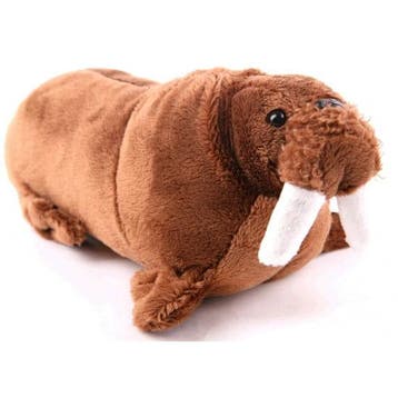 Pluche walrus knuffel - bruin - 21 cm - knuffeldier, Verzenden, Nieuw