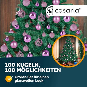 Kerstballen Roze 100-delig (Kerst artikelen, Interieur), Verzenden, Nieuw
