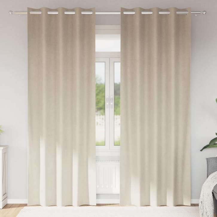 vidaXL Verduisterende gordijnen 2 pcs Crème 140 x 245 cm, Huis en Inrichting, Stoffering | Gordijnen en Lamellen, Crème, Nieuw