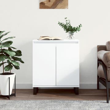 vidaXL Dressoir 60x35x70 cm bewerkt hout wit, Verzenden, Nieuw, Overige houtsoorten, Minder dan 50 cm