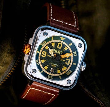 RGMT - Automatic - Sapphire - 21 Jewels - Square - Leather -, Nieuw