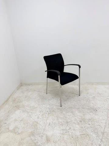 GROTE PARTIJ | Zwarte 4-poot stapelbare design stoelen, Vergader- of Presentatieruimte, Ophalen of Verzenden, Gebruikt, Stoel