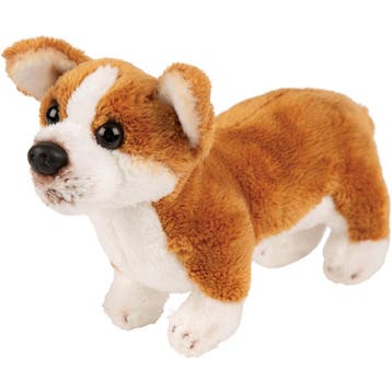 Corgi knuffel - bruin - pluche - 13 cm - hondenknuffel, Verzenden, Nieuw