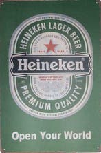 Heineken open your world reclamebord, Verzamelen, Verzenden, Nieuw