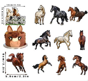 38-delige paarden decoratie set Happy Birthday Wild Horse, Ophalen of Verzenden, Nieuw