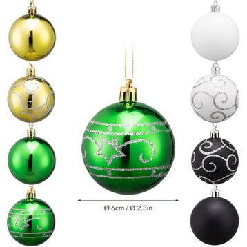 Kerstballen 24 stuks Kleurrijk (Voor in Huis), Verzenden, Nieuw