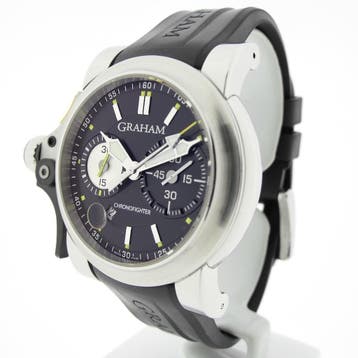 Graham Chronofighter Trigger 256; Automatisch heren horloge, Overige merken, Polshorloge, Kunststof, Ophalen of Verzenden