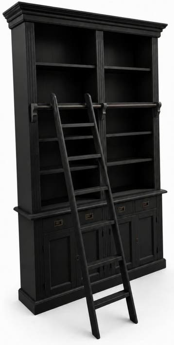 Boekenkast zwart - zwart Kesteren 150 x 240cm, Ophalen of Verzenden, Nieuw