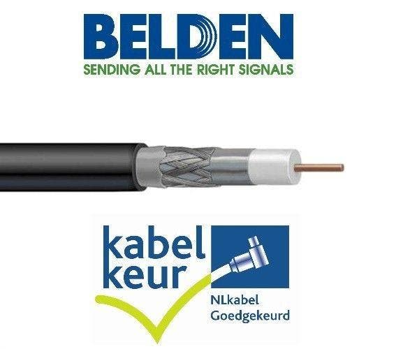 Belden H125D00 coax DuoBond+ PVC met Kabelkeur kleur zwart, Doe-het-zelf en Verbouw, Elektra en Kabels, Kabel of Snoer, Nieuw