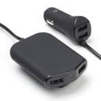 USB autolader | Nedis | 4 poorten (USB A, 48W, Zwart), Verzenden, Nieuw