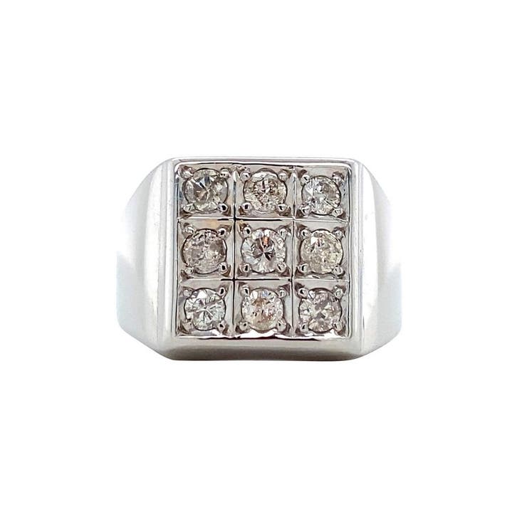 Vintage ring met diamant 10 krt, Sieraden, Tassen en Uiterlijk, Ringen, Ophalen of Verzenden
