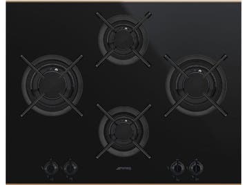 Smeg PV664LCNRDE - Gaskookplaat - 4 zone(s) - Zwart 65 cm, Verzenden, Zo goed als nieuw