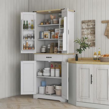 HOMCOM Keuken Buffetkast met 4 Deuren, Lade en 6 Verstelbare, Verzenden, Nieuw