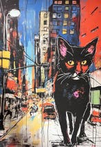 Andreas Magnusson - “Down Town Cat”. - 48 x 32 cm.