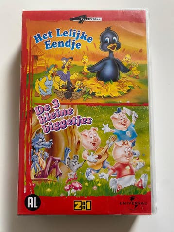 HET LELIJKE EENDJE / DE 3 KLEINE BIGGETJES (VHS), Verzenden, Gebruikt
