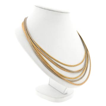 Tricolor gouden omega schakelcollier (Ketting), Sieraden, Tassen en Uiterlijk, Ophalen of Verzenden, Gebruikt, Goud, Goud