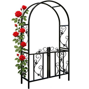 Rozenboog Zwart Metaal 225x115x37cm (Tuinbogen pergola), Verzenden, Nieuw