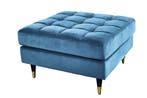 Design kruk COSY VELVET 80cm petroleumblauw goud fluweel, Huis en Inrichting, Banken | Voetenbanken en Poefen, Ophalen of Verzenden