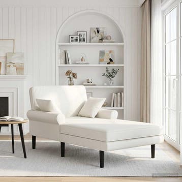 vidaXL Chaise longue Wit Kunstleer, Verzenden, Nieuw