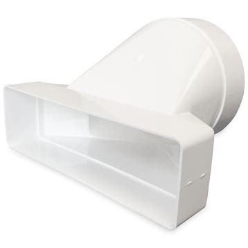 Kunststof verloop 204 x 60mm naar Ø 125mm - asymmetrisch, Verzenden, Nieuw