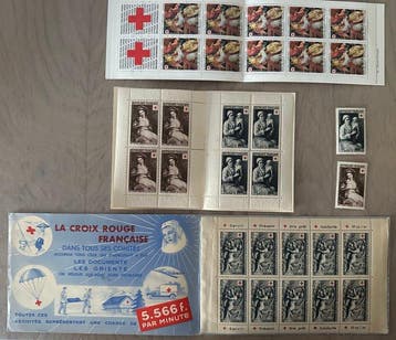 Frankrijk 1952/1953 - Postzegelboekjes Frankrijk Rode Kruis,, Gestempeld