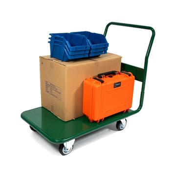 Plateauwagen PP250S 250 kg met duwbeugel, plateau 860x600 mm, Nieuw