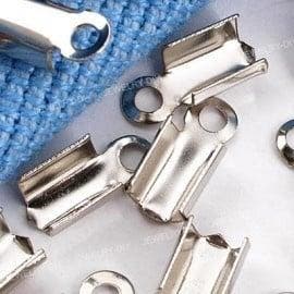 4 x Verzilverde veterklemmen voor veter 3–4 mm – oogje 1, Ophalen of Verzenden, Nieuw, Overige typen