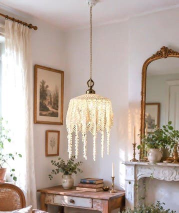 Plafondlamp - Glas, stof