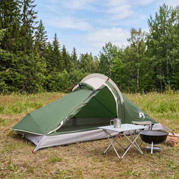 vidaXL Backpacking Tent 2-persoons Groen 185T Polyester met, Verzenden, Nieuw, Tot en met 2