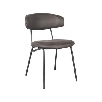 Stoel Zack | Antraciet | Micro Suede | Zwart Metalen Frame |, Verzenden, Nieuw in verpakking