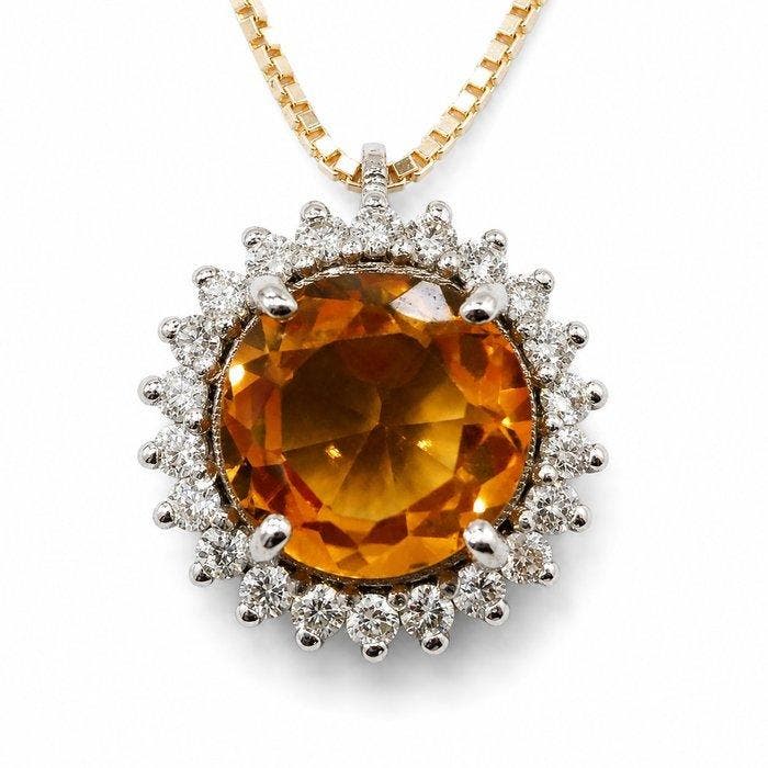 Zonder minimumprijs - Ketting met hanger Zilver - 1.03ct., Sieraden, Tassen en Uiterlijk, Antieke sieraden
