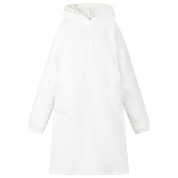 vidaXL Deken hoodie Wit L Fleece en Flanel, Verzenden, Nieuw