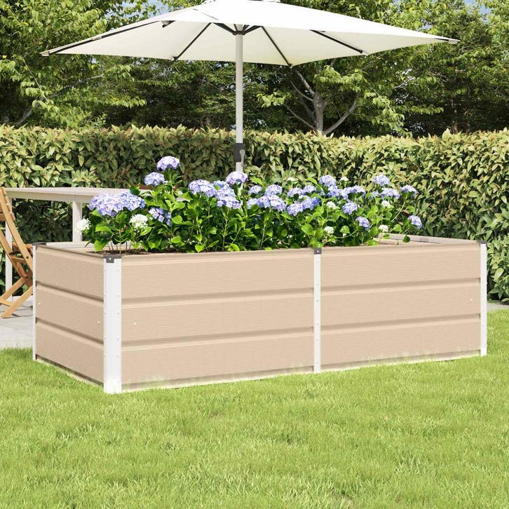 vidaXL Plantenbak Ivoor 160 x 80 x 45 cm Staal, Tuin en Terras, Bloembakken en Plantenbakken, 60 tot 100 cm, Nieuw, Metaal, 30 tot 60 cm