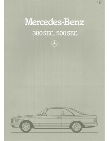 1982 MERCEDES BENZ S KLASSE COUPE BROCHURE NEDERLANDS, Nieuw, Author