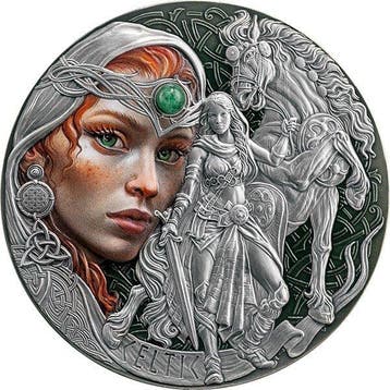 Kameroen. 2000 Francs 2025 Celtic - Femina Bellator 2 oz, Postzegels en Munten